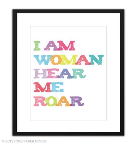 Items similar to Printable Art - Lyrics I Am Woman Hear Me Roar 8x10 or ...