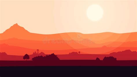 Sunset In Mountains Landscape Background Stock Vector - Illustration of ...