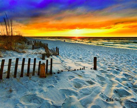 Sunset Landscape-Red Beach Sunset Photograph by Eszra Tanner - Fine Art America