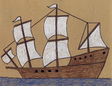 Mayflower Ship Tutorial | Art Projects for Kids