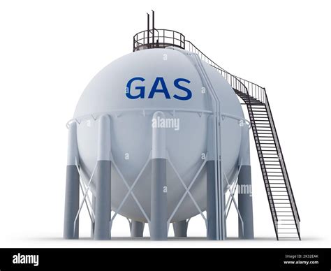 Spherical natural gas storage tank isolated on white Stock Photo - Alamy