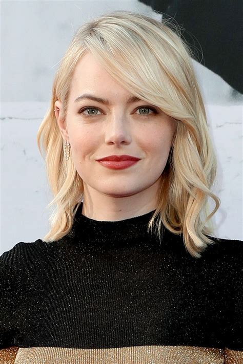 31 fringe hairstyles for some major inspiration | Face shape hairstyles, Emma stone hair, Hair ...