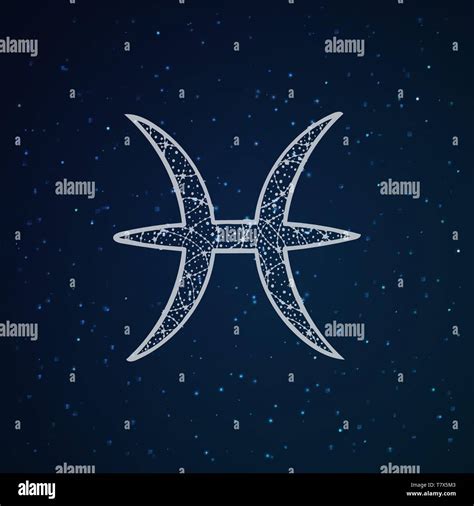 Pisces zodiac sign. Astrological horoscope. Zen vector illustration. Tangle pattern. Outer space ...