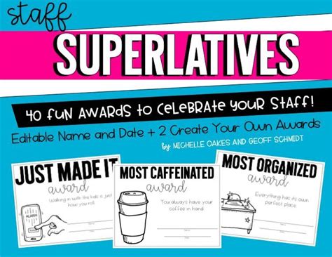 Staff Awards | Fun awards, Staff awards, Teacher motivation