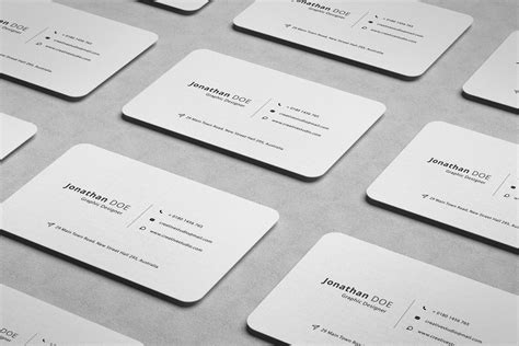 Free Rounded Professional Business Card PSD Mockup - CreativeBooster