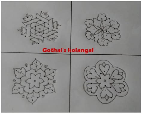 9 dots simple Line kolams || Small Muggulu – Kolams of India