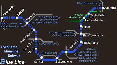 Subway: Yokohama metro map, Japan