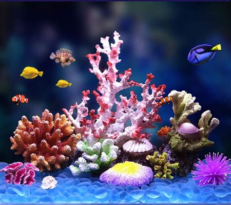 Danmu 1Pc of Polyresin Coral Ornaments, Aquarium Coral Decor for Fish Tank Aquarium Decoration 4 ...