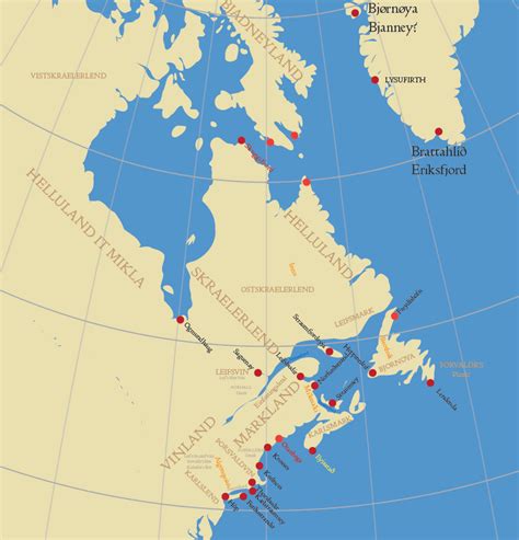 Early Sketch of a Vinland Map I'm making. Thoughts on locations I've chosen so far? : r ...