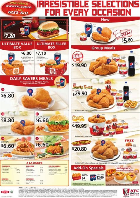 Singapore KFC Delivery Menu