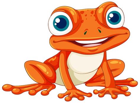 Premium Vector | Orange frog cartoon