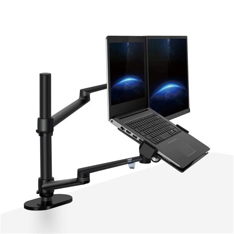 Thingy Club Dual Arm Monitor & Laptop Mount, Desk Mount Stand for up t