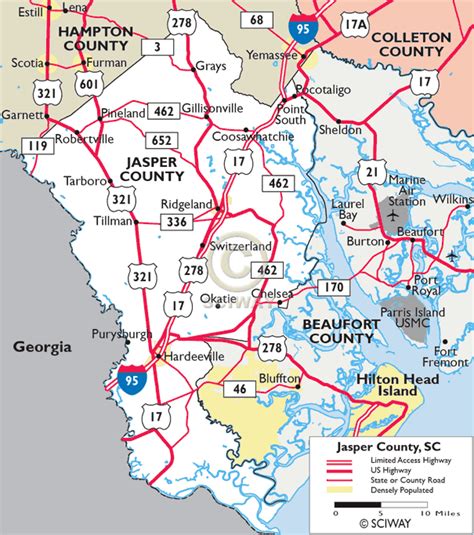 Jasper County Sc Map - Cities And Towns Map