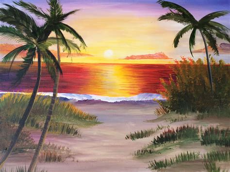 Beach Sunset - http://www.paintnite.com - #PaintNite #Ocean #Beach # ...