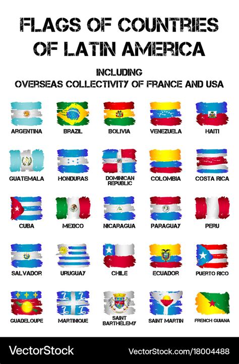 Flags of latin america countries Royalty Free Vector Image