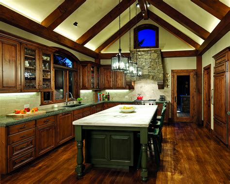 Timber Home Kitchen Island Design Ideas