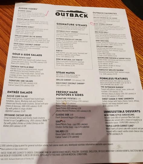 Outback Steakhouse Menu & Updated Prices in Philippines 2024