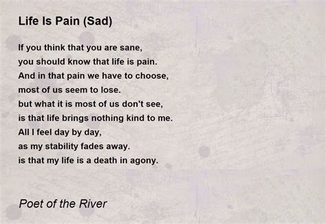 Poems About Pain And Sadness