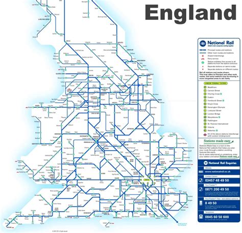 England rail map - Ontheworldmap.com