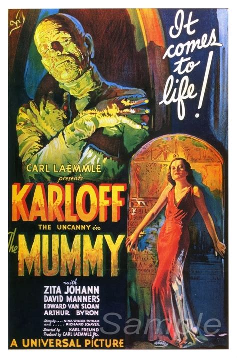 The Mummy Movie Film Poster Fabric Vintage Wall Art Print Dorm Room ...