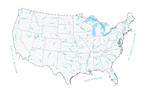 Map Of The United States With Rivers Labeled