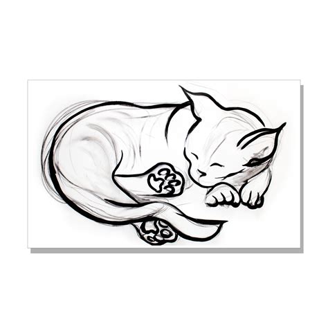 Sleeping Cat Line Drawing at GetDrawings | Free download