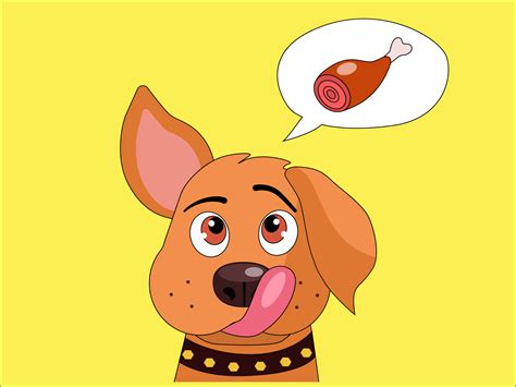 Dog licks its lips. Cartoon illustration. by Daria Daria on Dribbble