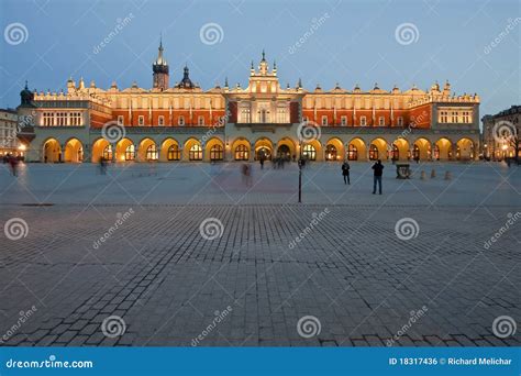 Sukiennice on the Krakow Main Square at Night Stock Photo - Image of history, gothic: 18317436