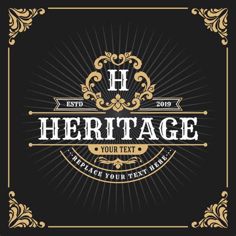 Vintage Luxury Monogram Banner Template Design 211220 Vector Art at ...