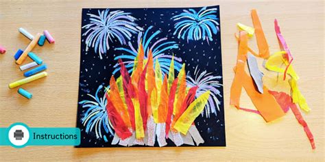 Tissue Paper Bonfire | Bonfire Night Crafts (teacher made)