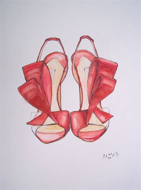 54 best Watercolour Shoes images on Pinterest | Drawings, Fashion illustrations and Shoe art