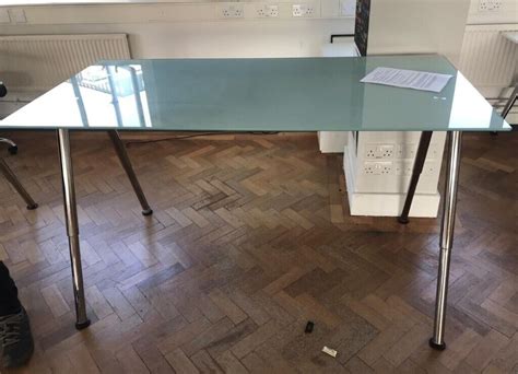 office rectangle desk IKEA GALANT frosted glass top | in Croydon ...