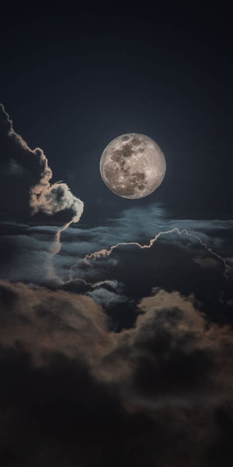 beautiful sky wallpaper ⭐️ moon, clouds, darkness #sky #wallpaper #skywallpaper #background # ...