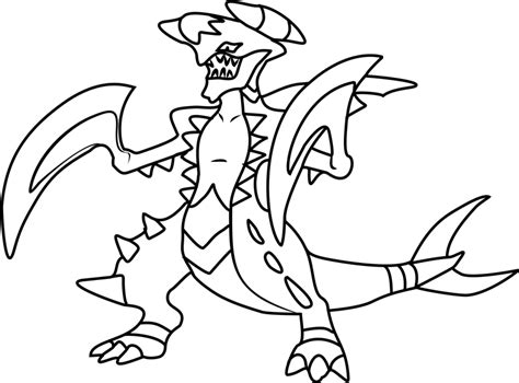 Mega Garchomp Pokemon Coloring Page - Free Printable Coloring Pages for Kids