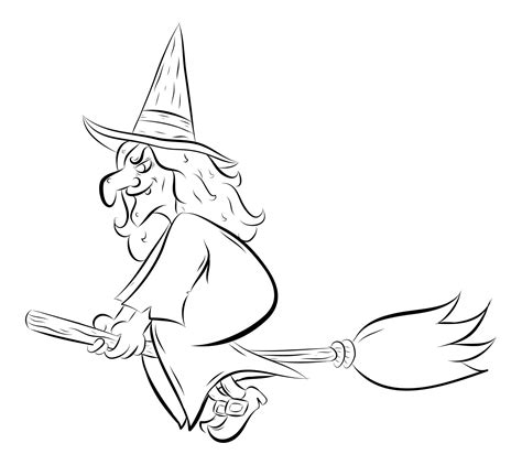 Halloween Witches Cat Coloring Page Coloring Pages