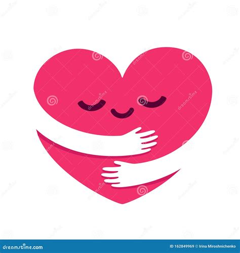 Love yourself heart hug stock vector. Illustration of idea - 162849969