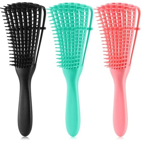 3 Pieces Detangling Brush Hair Detangler Brush for Hair Textured 3a to 4c Kinky Wavy/Natural ...