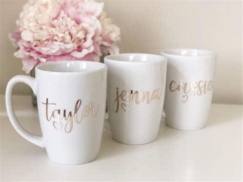 Rose gold bridesmaid coffee mugs bridesmaid cups | Etsy