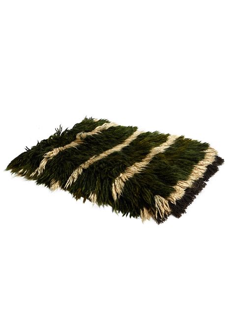 Super Shaggy Rug - Dark Green and Beige – FORSYTH