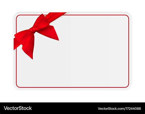 Blank gift card template with bow and ribbon Vector Image