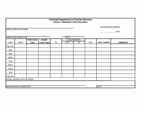 Excel Weekly Timesheet ~ Excel Templates