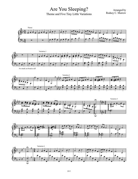 Are You Sleeping? Sheet music for Piano (Solo) | Download and print in PDF or MIDI free sheet ...