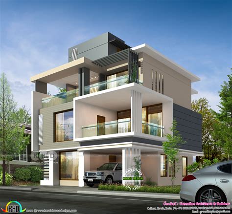 3719 square feet 3 storied ultra modern home - Kerala Home Design and Floor Plans - 9K+ Dream Houses