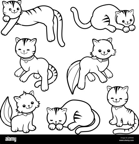 Cartoon cats Black and White Stock Photos & Images - Alamy