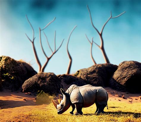 Premium AI Image | rhinoceros habitat in the wild