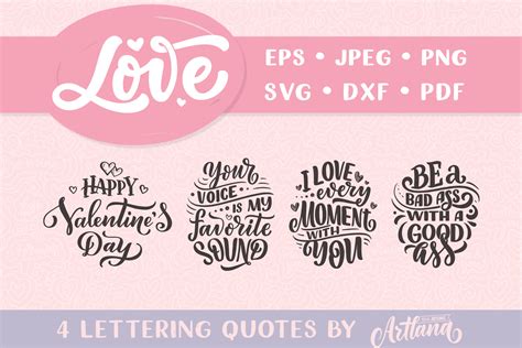 Lettering Quotes About Love Graphic by Artlana · Creative Fabrica