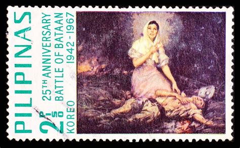 PHILIPPINES - CIRCA 1967: a Stamp Printed in Philippines Honoring Battle of Bataan Editorial ...