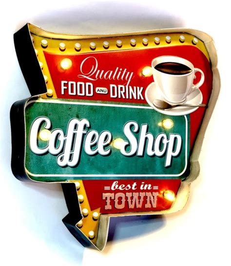 Vintage coffee sign for coffee shop | QUALITY FOOD AND DRINK COFFEE SHOP – The Retro Signs