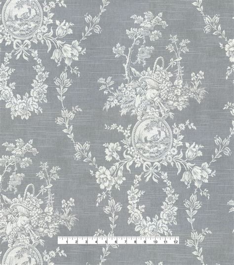 Waverly Upholstery Fabric Country House Toile Platinum | JOANN