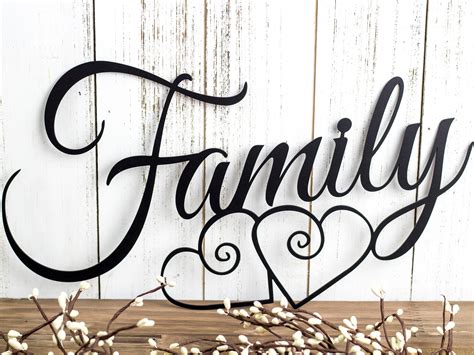 Family Metal Wall Art Hearts Family Sign Metal Sign | Etsy